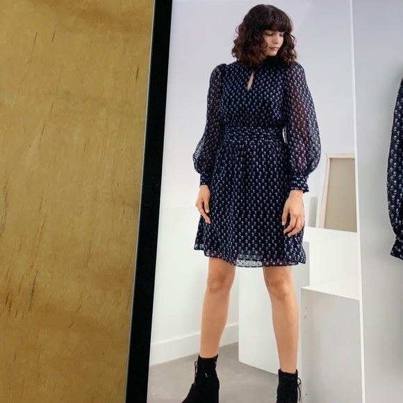 & Other Stories Floral Chiffon Mini Dress 4 - Picture 1 of 14